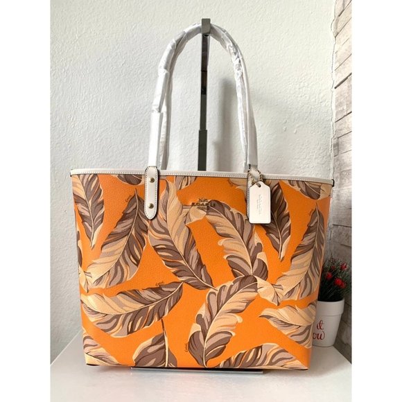 Coach Reversible City Tote Tropical Print - Picture 1 of 10